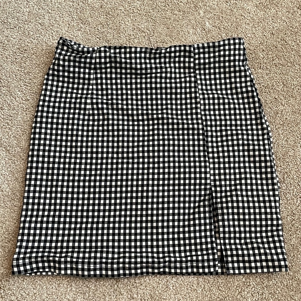 Gingham mini skirt